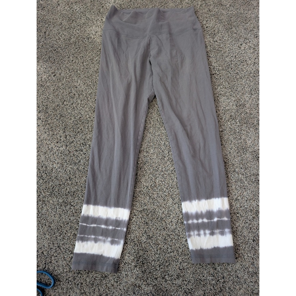 Aerie‎ Chill Play Move Gray Tie Dye Stripe High Waisted Leggings Women Large L